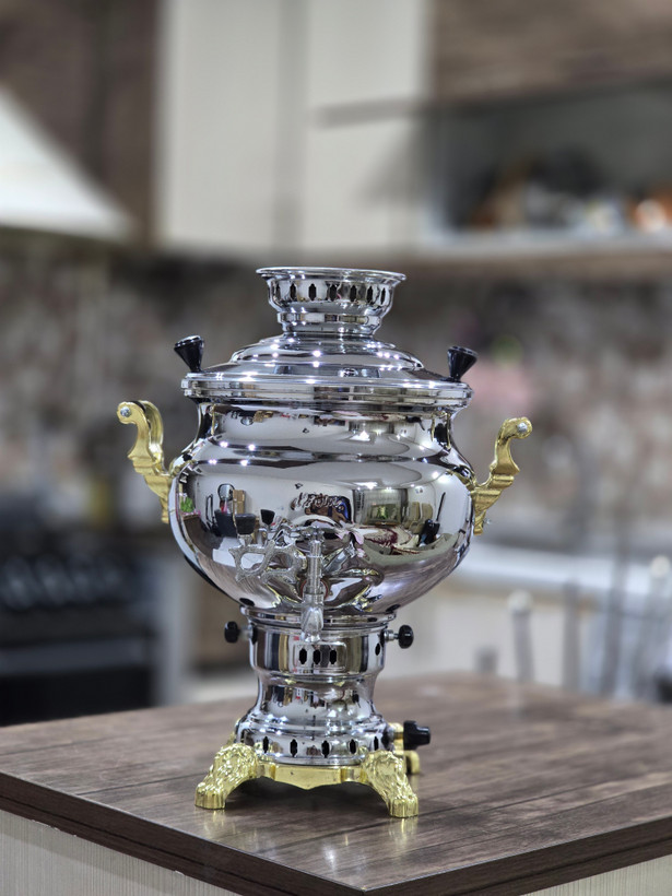 سماور گازی ۸ لیتری ساده کوره دار